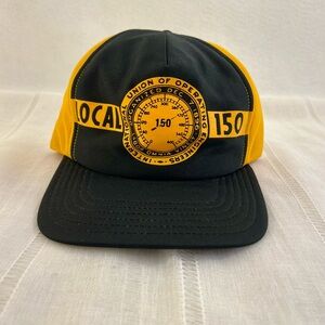 Vtg 80s Local 150 Operating Engineers Trucker Hat IUOE Union Made USA - READ